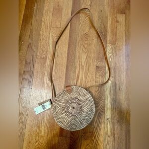 NWT Round Rattan Bag